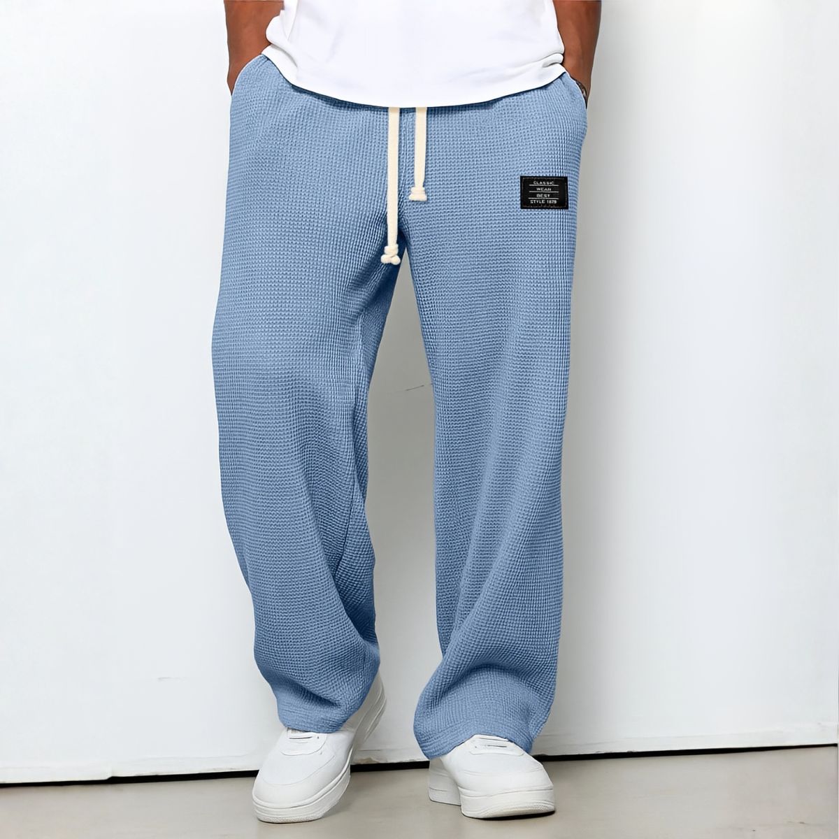 Comfortabele Herenbroek met Wijde Pasvorm en Verstelbare Tailleband