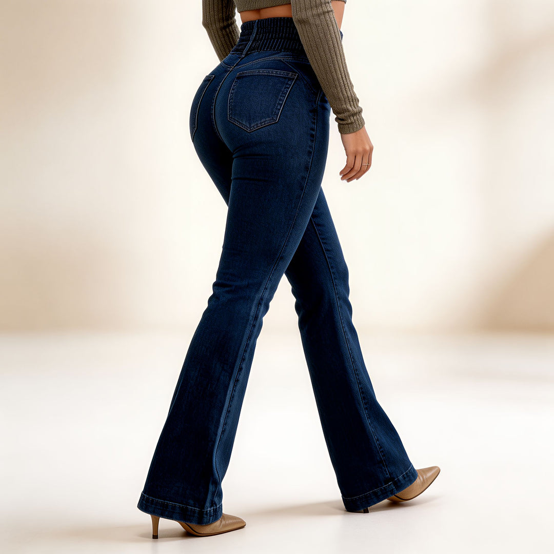 Jeans dames | High waist flare jeans met stretch