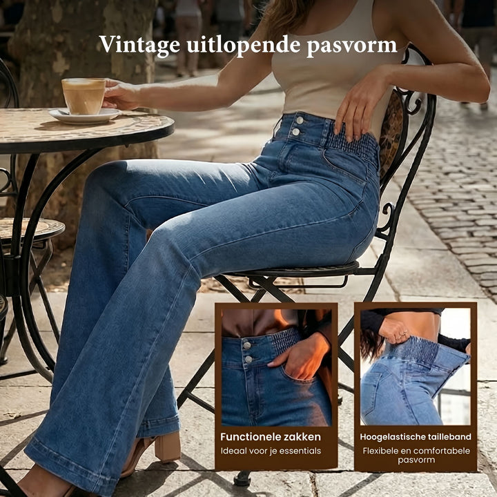 Jeans dames | High waist flare jeans met stretch