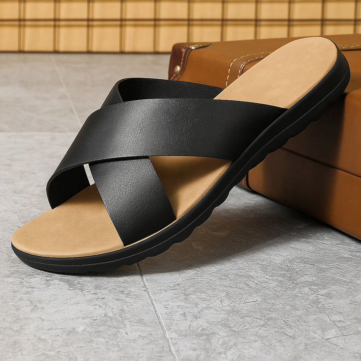 StrapEase | Leren sandalen met gekruiste bandjes