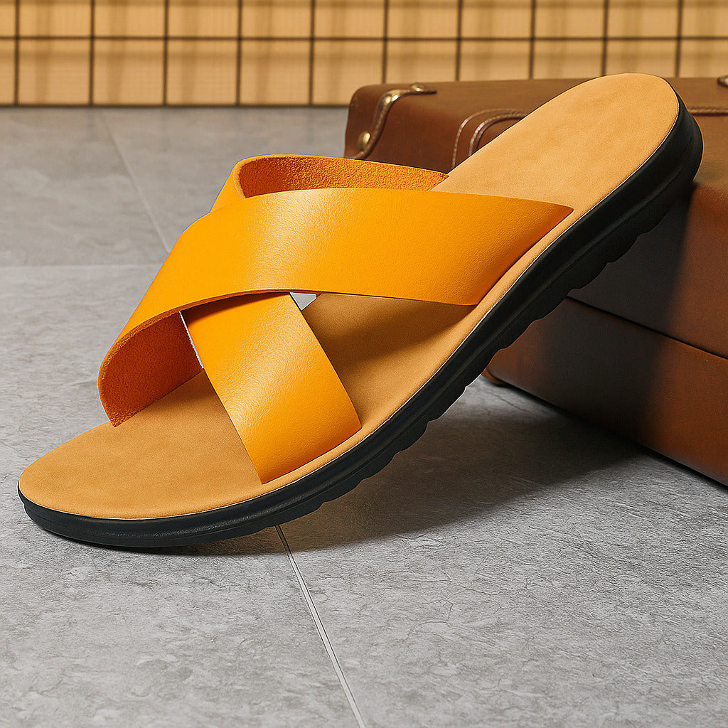 StrapEase | Leren sandalen met gekruiste bandjes