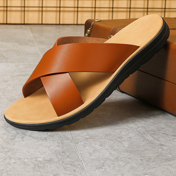 StrapEase | Leren sandalen met gekruiste bandjes