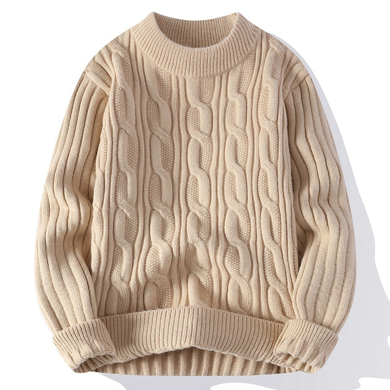 WaveKnit | Heren chunky trui met golvend ribpatroon