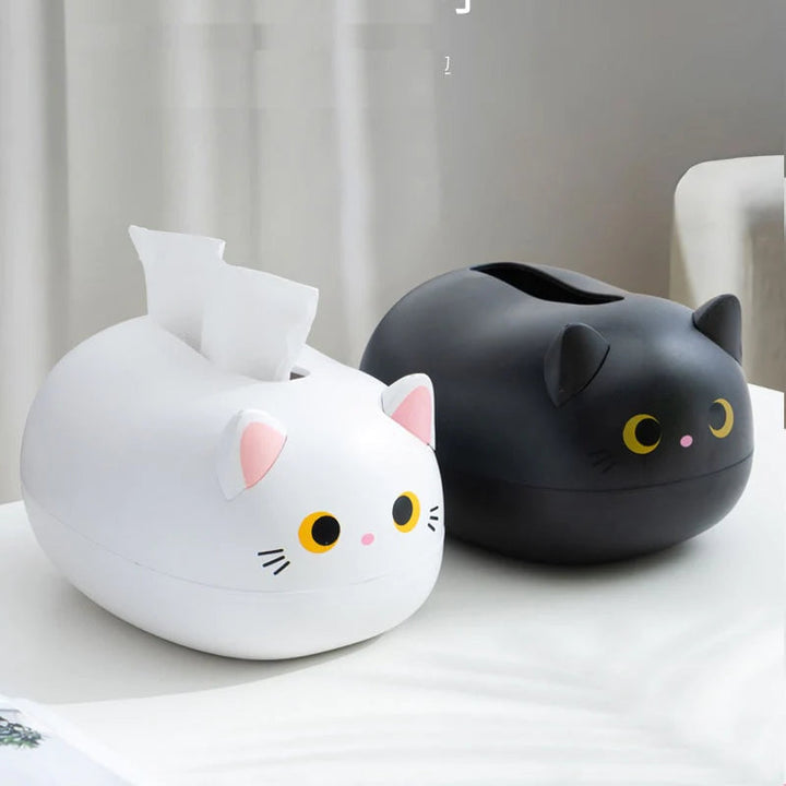 Tissuehouder kat | Decoratieve tissuedoos kunststof