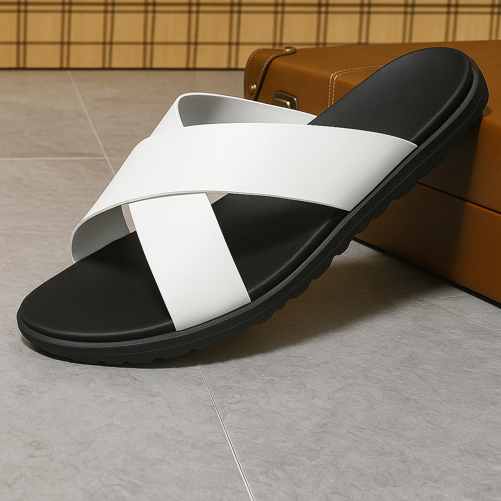 StrapEase | Leren sandalen met gekruiste bandjes
