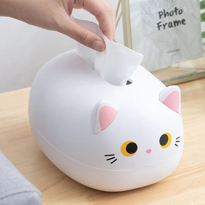 Tissuehouder kat | Decoratieve tissuedoos kunststof