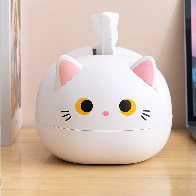 Tissuehouder kat | Decoratieve tissuedoos kunststof