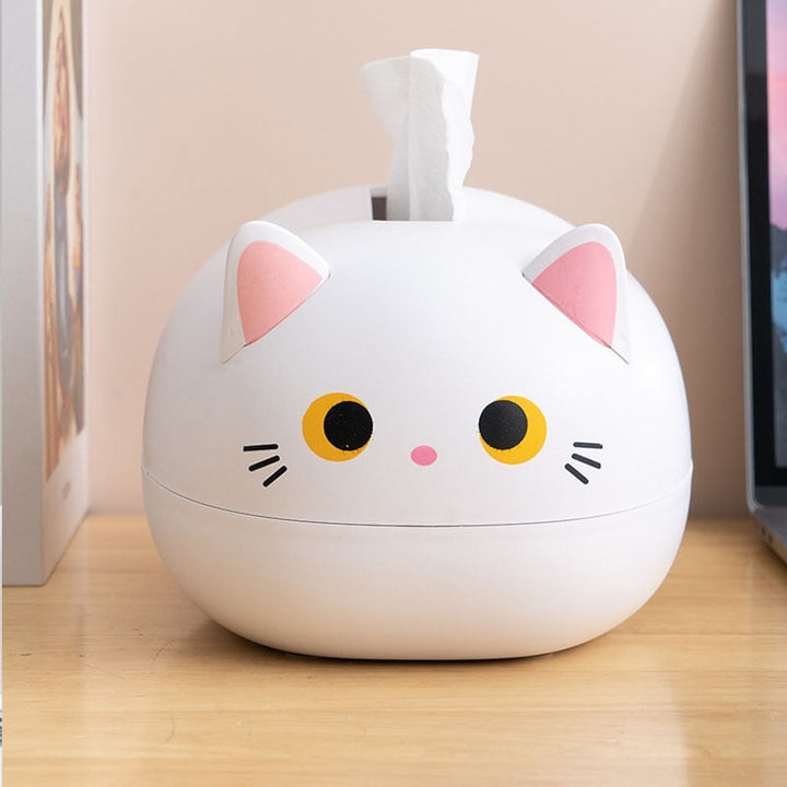 Tissuehouder kat | Decoratieve tissuedoos kunststof