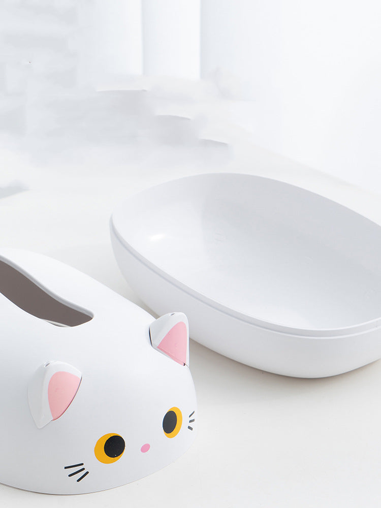 Tissuehouder kat | Decoratieve tissuedoos kunststof