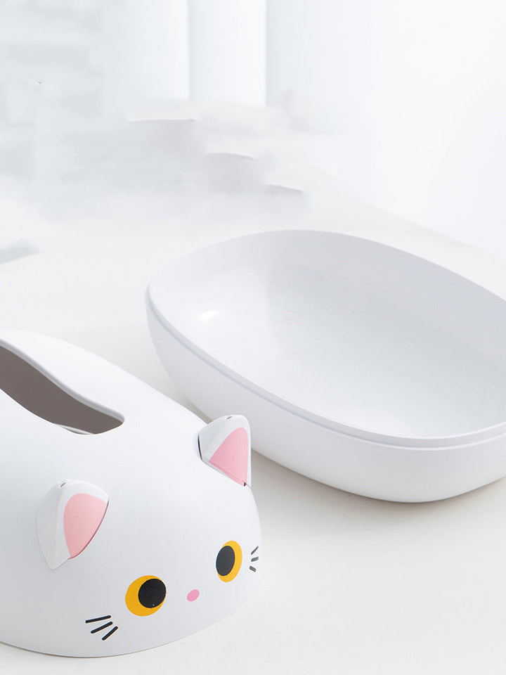Tissuehouder kat | Decoratieve tissuedoos kunststof