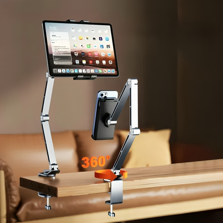 Tablet houder | Verstelbare arm 360° klem voor bureau/bed