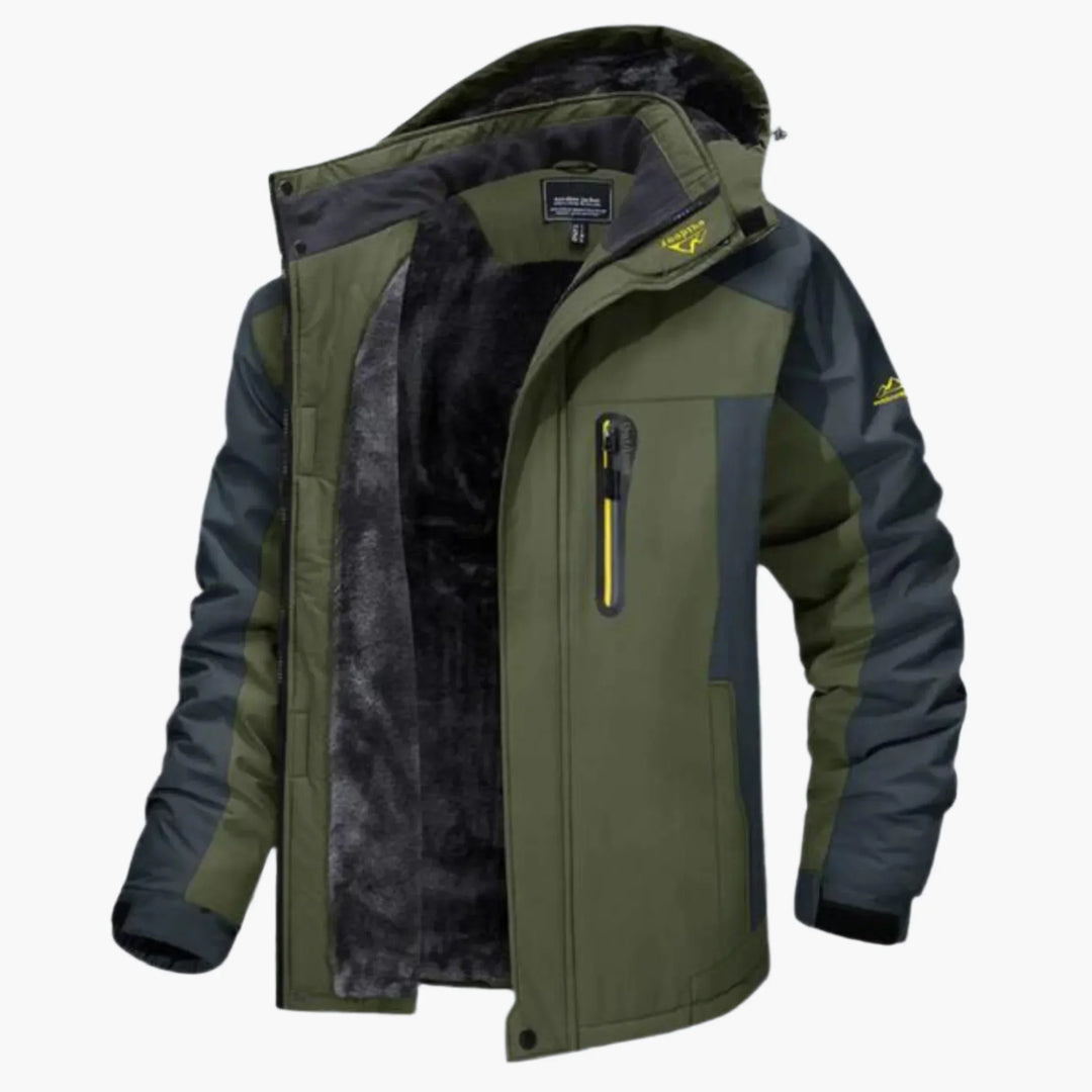Heren winterjas | Waterdichte outdoor jas met capuchon en fleece
