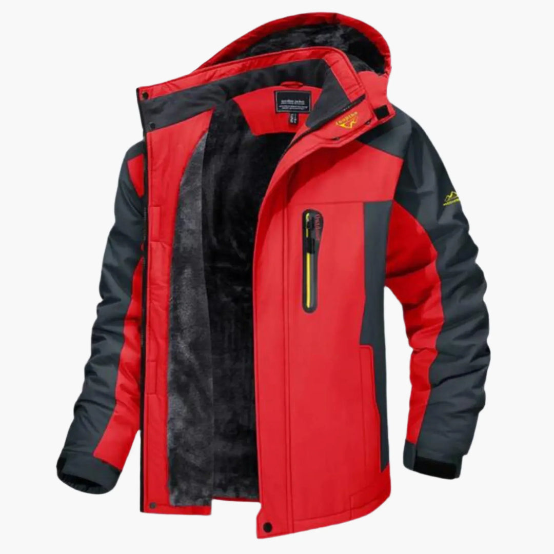 Heren winterjas | Waterdichte outdoor jas met capuchon en fleece