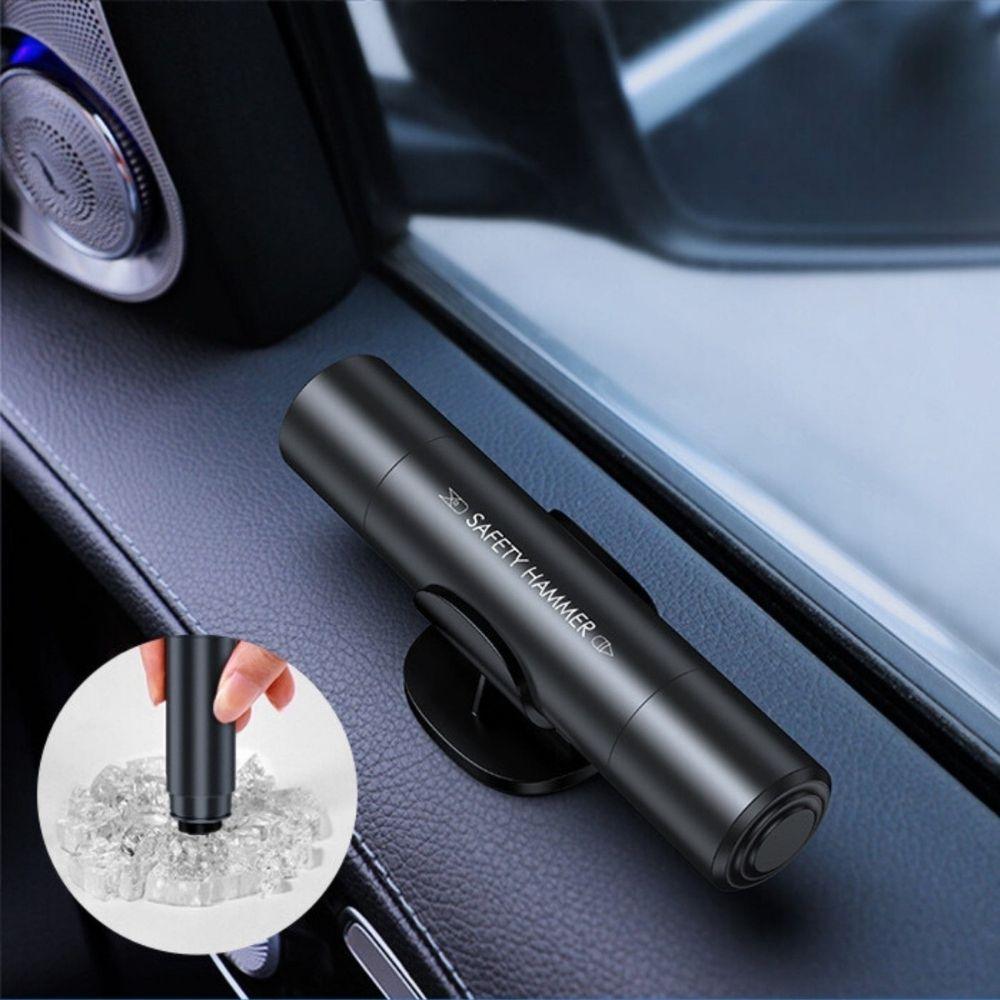 2-in-1 Noodhamer Met Gordelsnijder Voor Noodgevallen Glasbreker Voor Auto - 2-in-1 Noodhamer Met Gordelsnijder | Fosforescerend | Aluminium | Klein & Licht Voor In De Auto Fosforescerende Veiligheidshamer