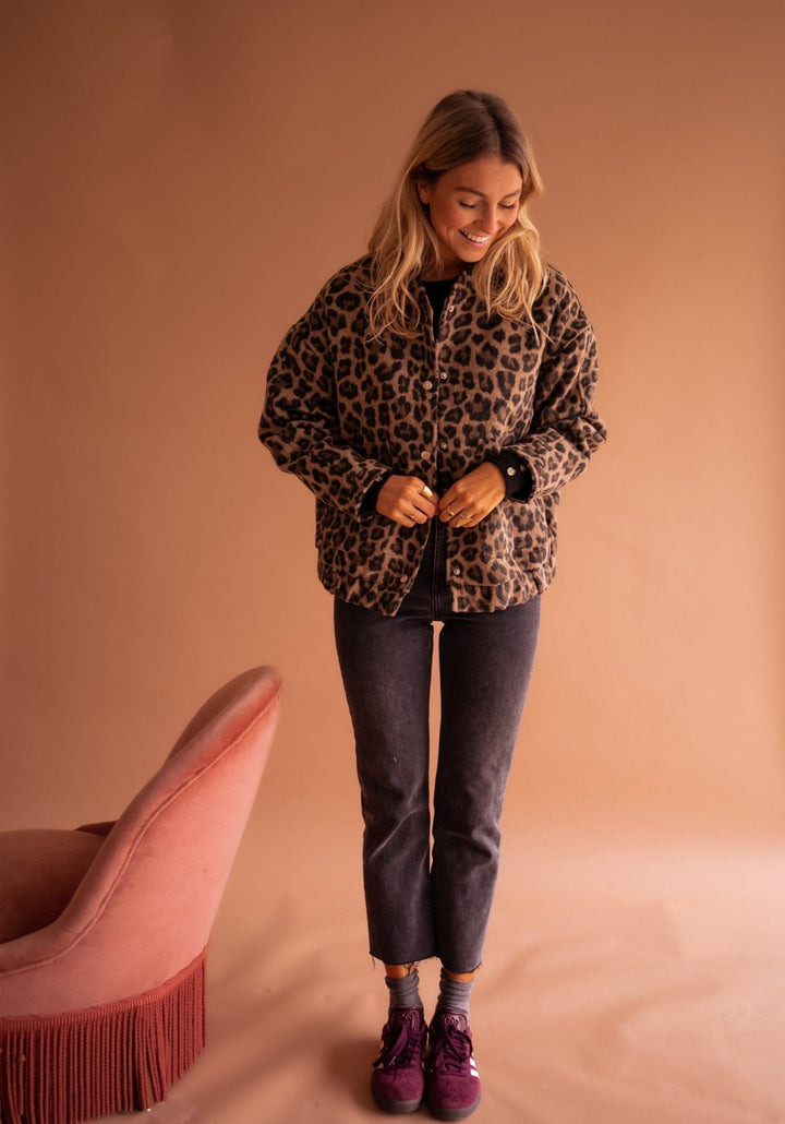 Bomberjack Dames met luipaardprint | Trendy tussenjas