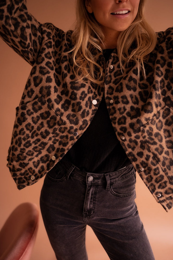 Bomberjack Dames met luipaardprint | Trendy tussenjas