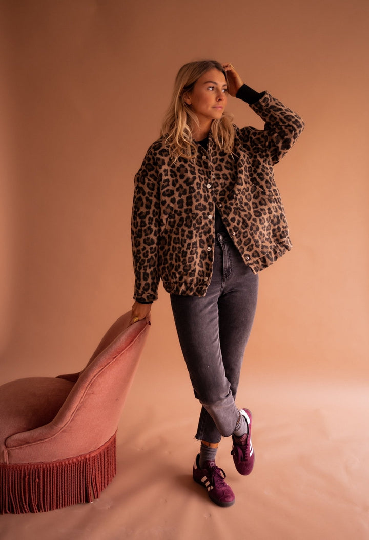 Bomberjack Dames met luipaardprint | Trendy tussenjas