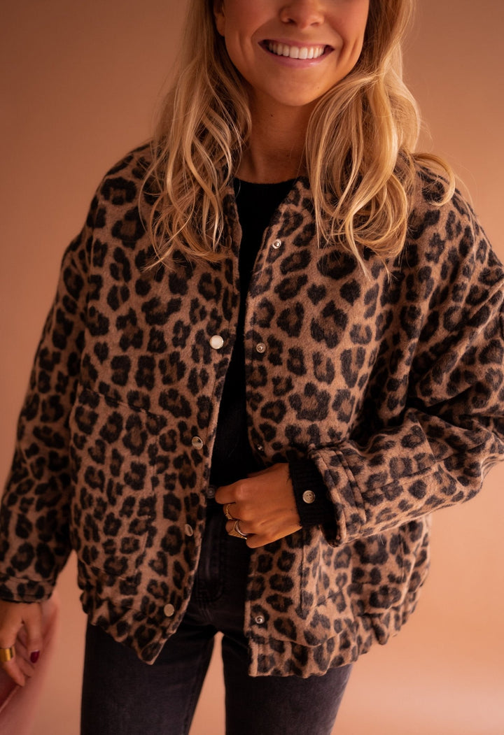 Bomberjack Dames met luipaardprint | Trendy tussenjas