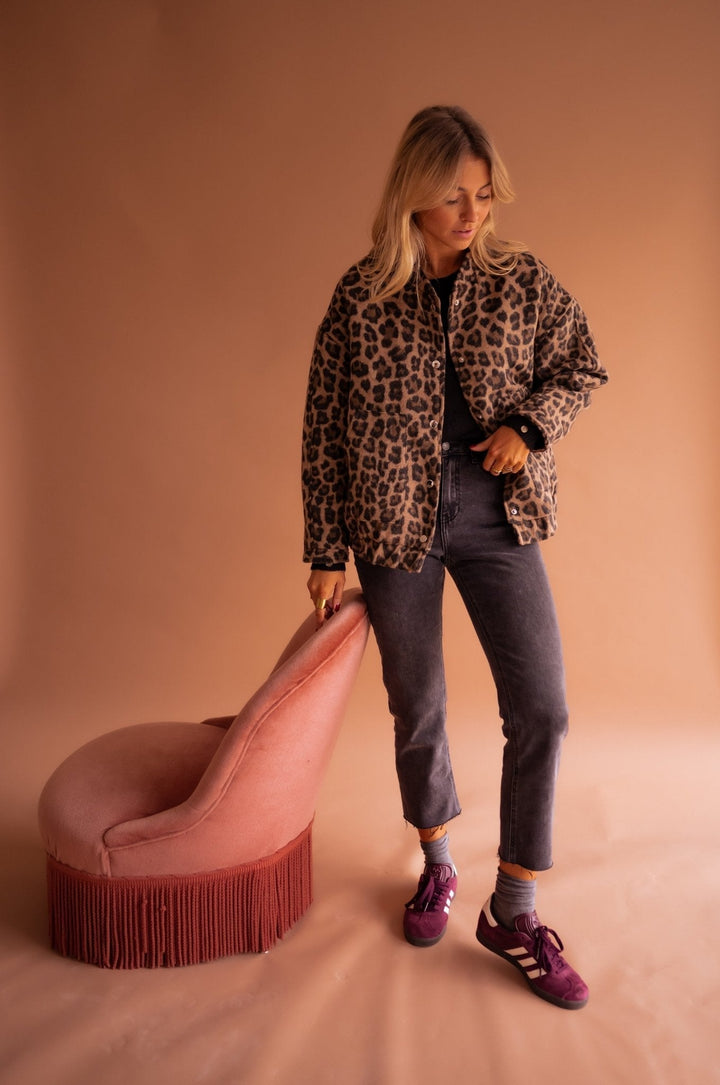 Bomberjack Dames met luipaardprint | Trendy tussenjas