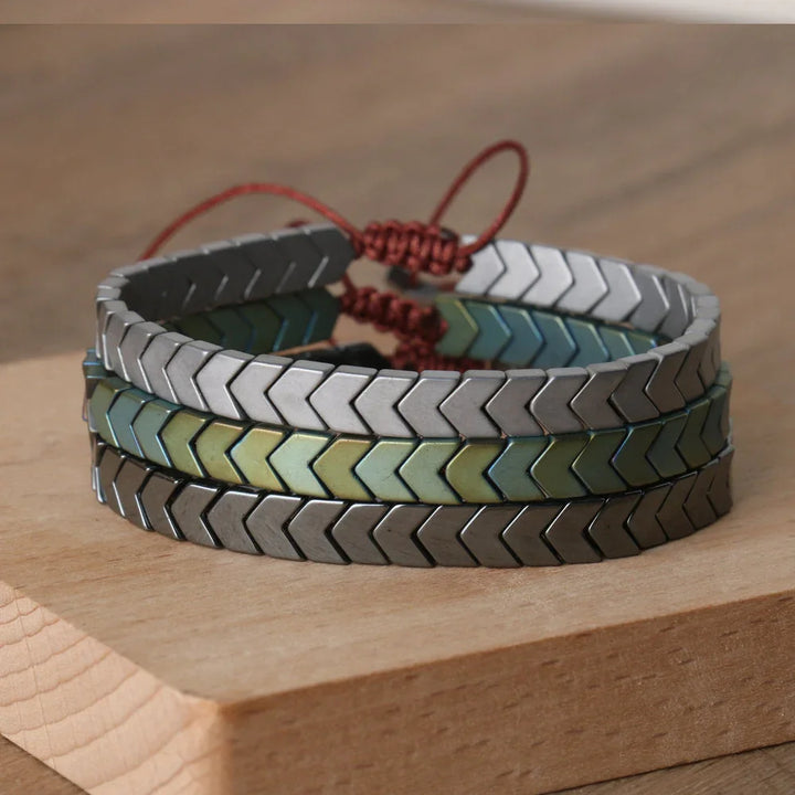 Hematiet armband | Unisex natuursteen bracelet verstelbaar