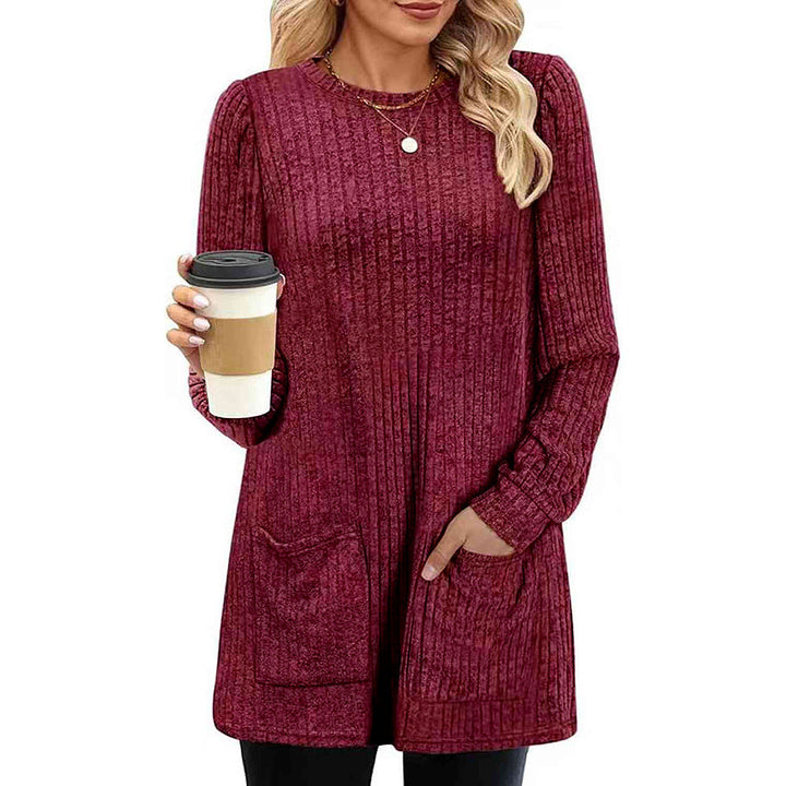 Warme dames sweater jurk met zakken | Herfst & winter