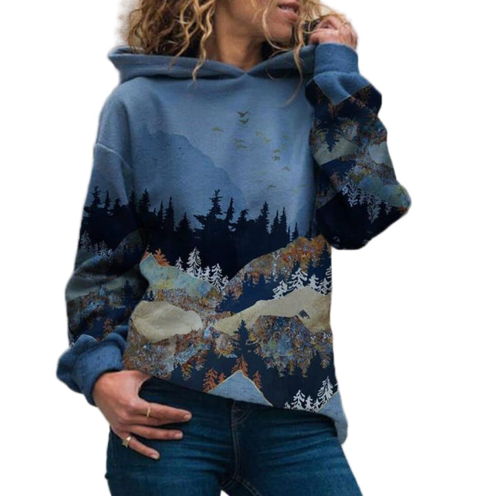 Landschap Hoodie | Dames trui met bergprint