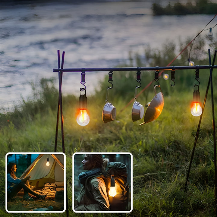 Oplaadbare retro gloeilamp | Ideaal voor op de camping!