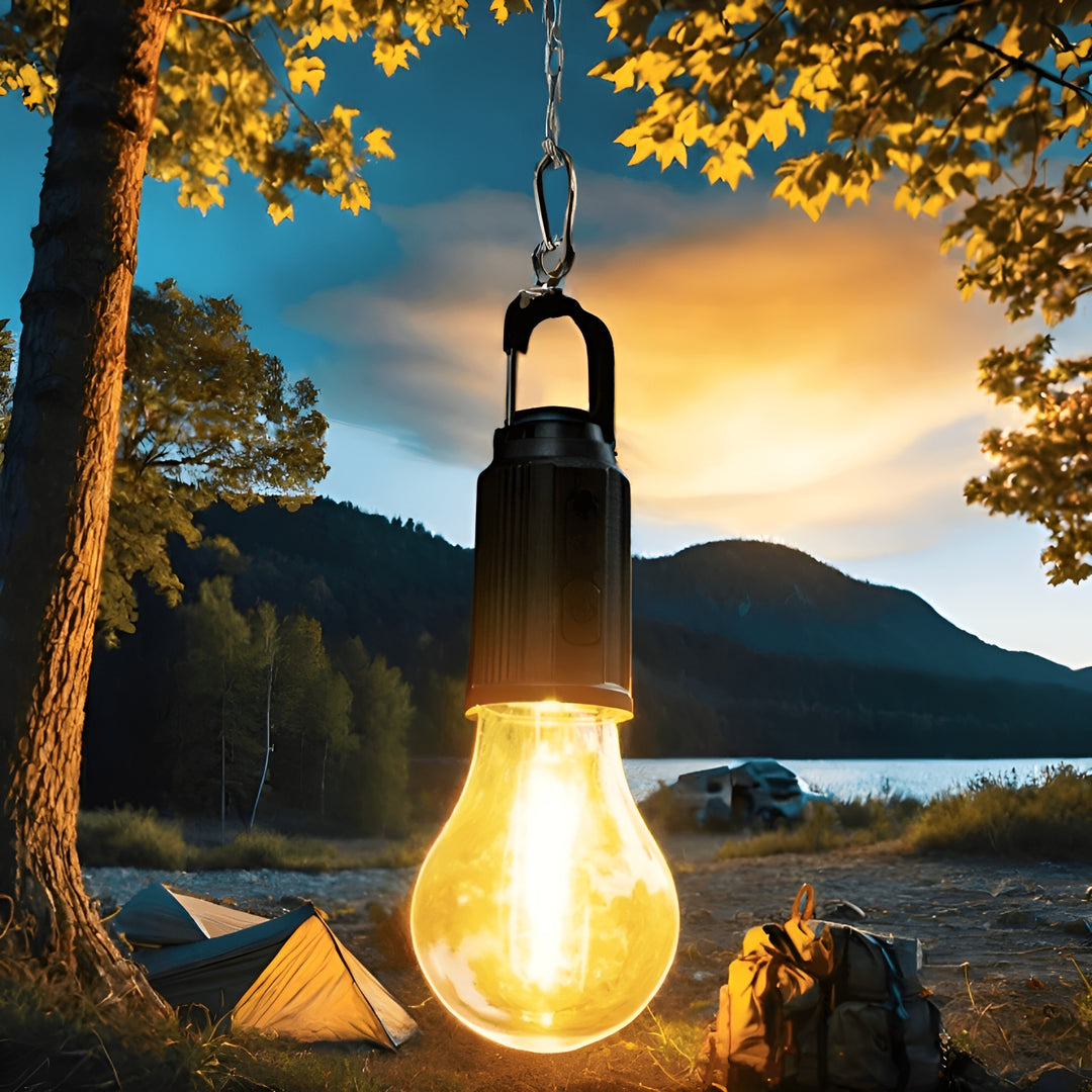 Oplaadbare retro gloeilamp | Ideaal voor op de camping!