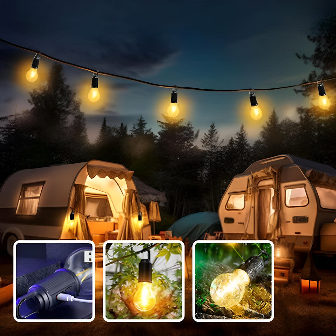Oplaadbare retro gloeilamp | Ideaal voor op de camping!