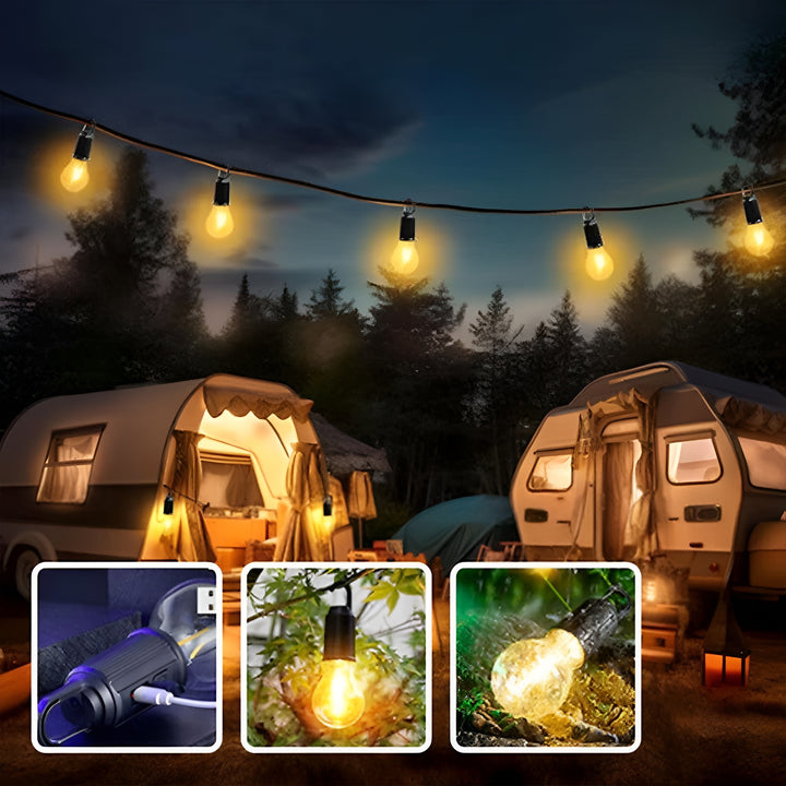 Oplaadbare retro gloeilamp | Ideaal voor op de camping!