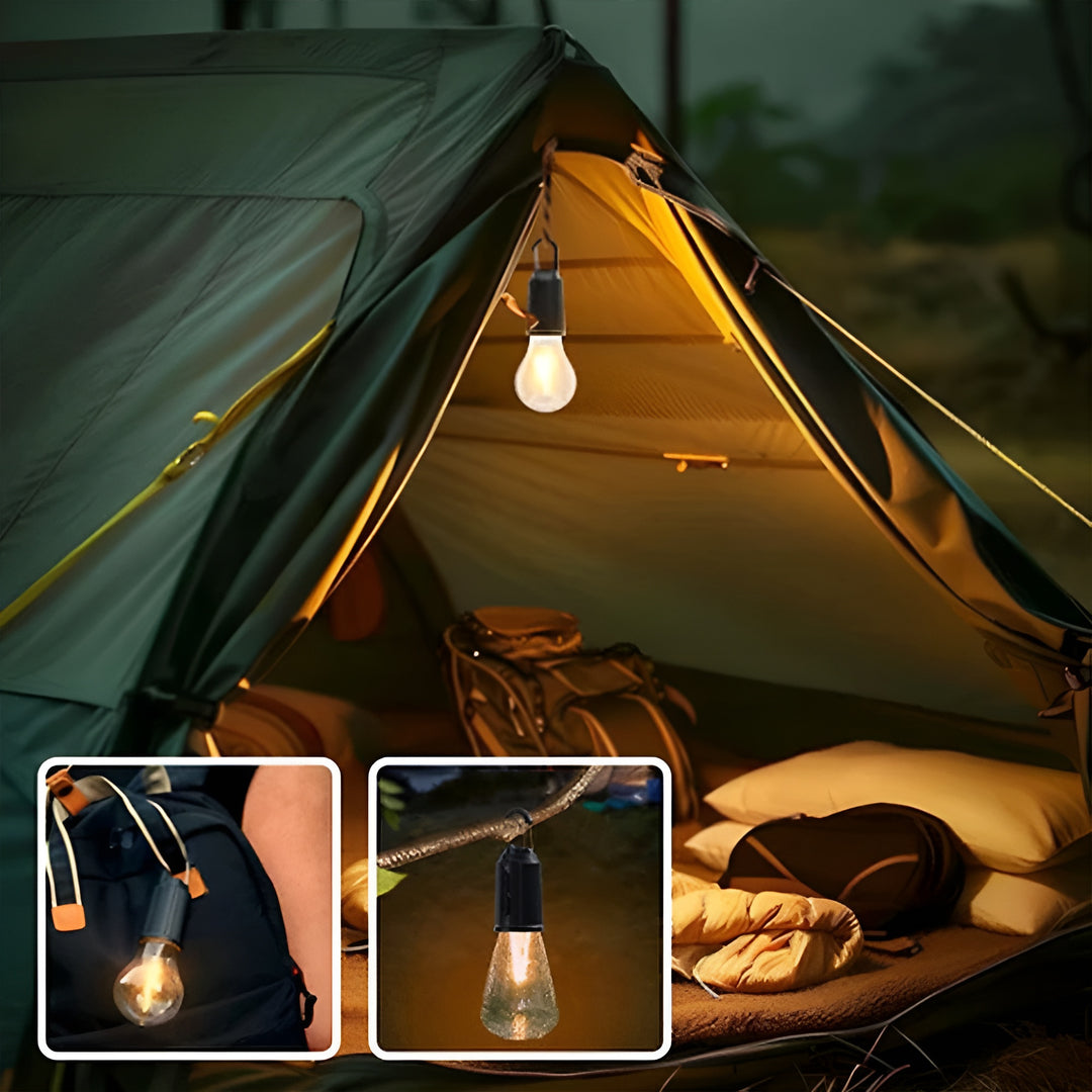 Oplaadbare retro gloeilamp | Ideaal voor op de camping!