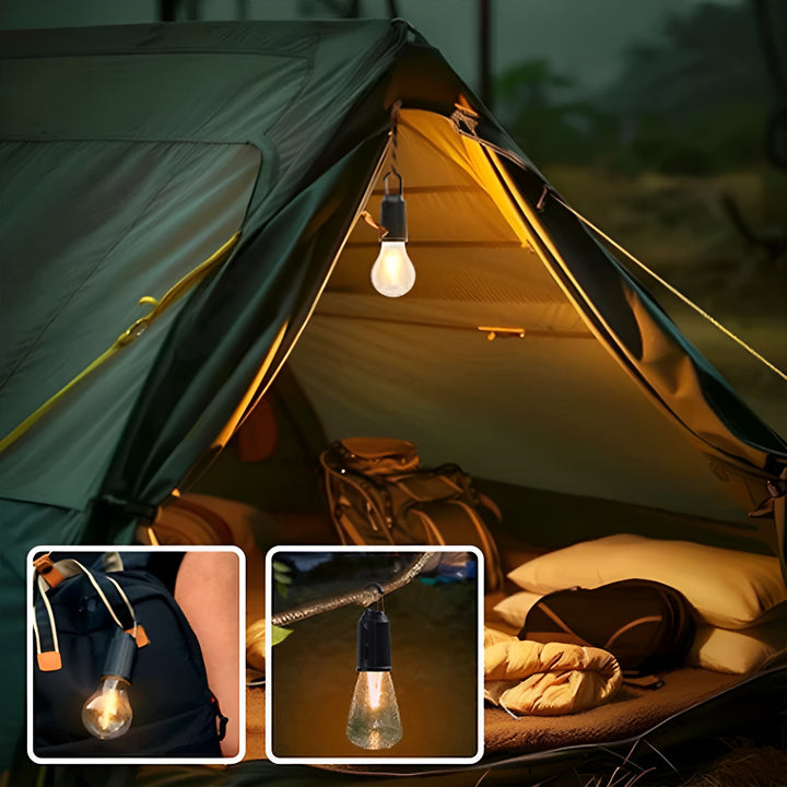 Oplaadbare retro gloeilamp | Ideaal voor op de camping!