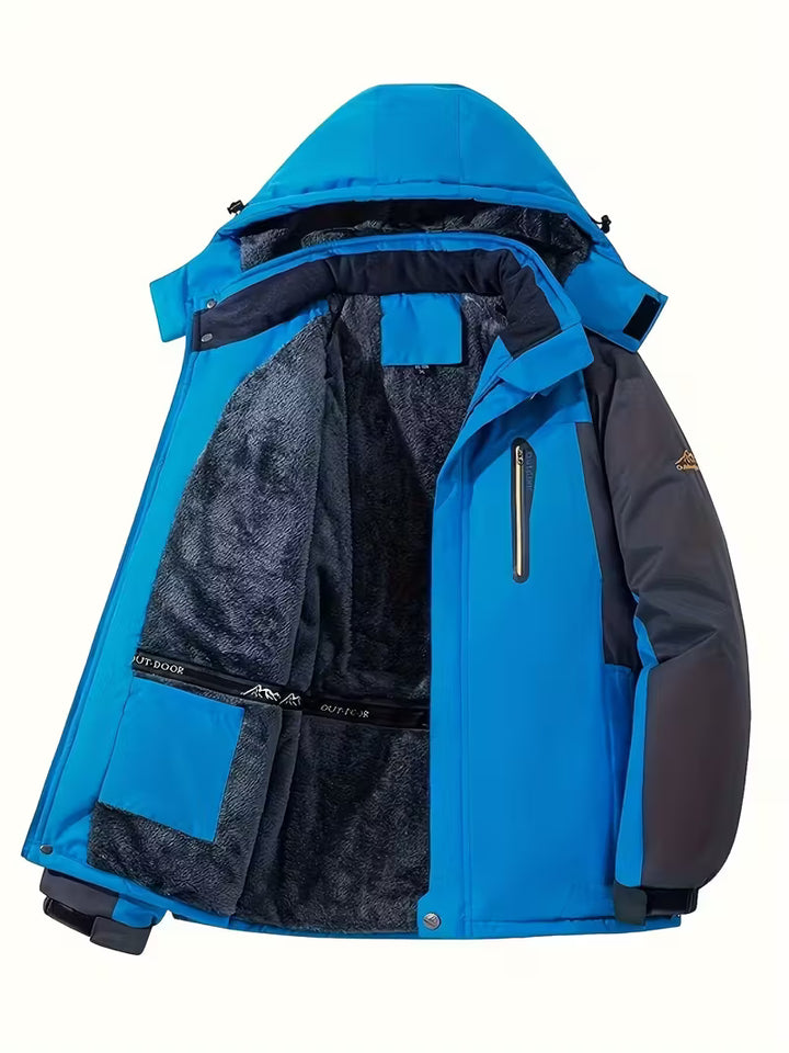 Heren winterjas | Waterdichte outdoor jas met capuchon en fleece