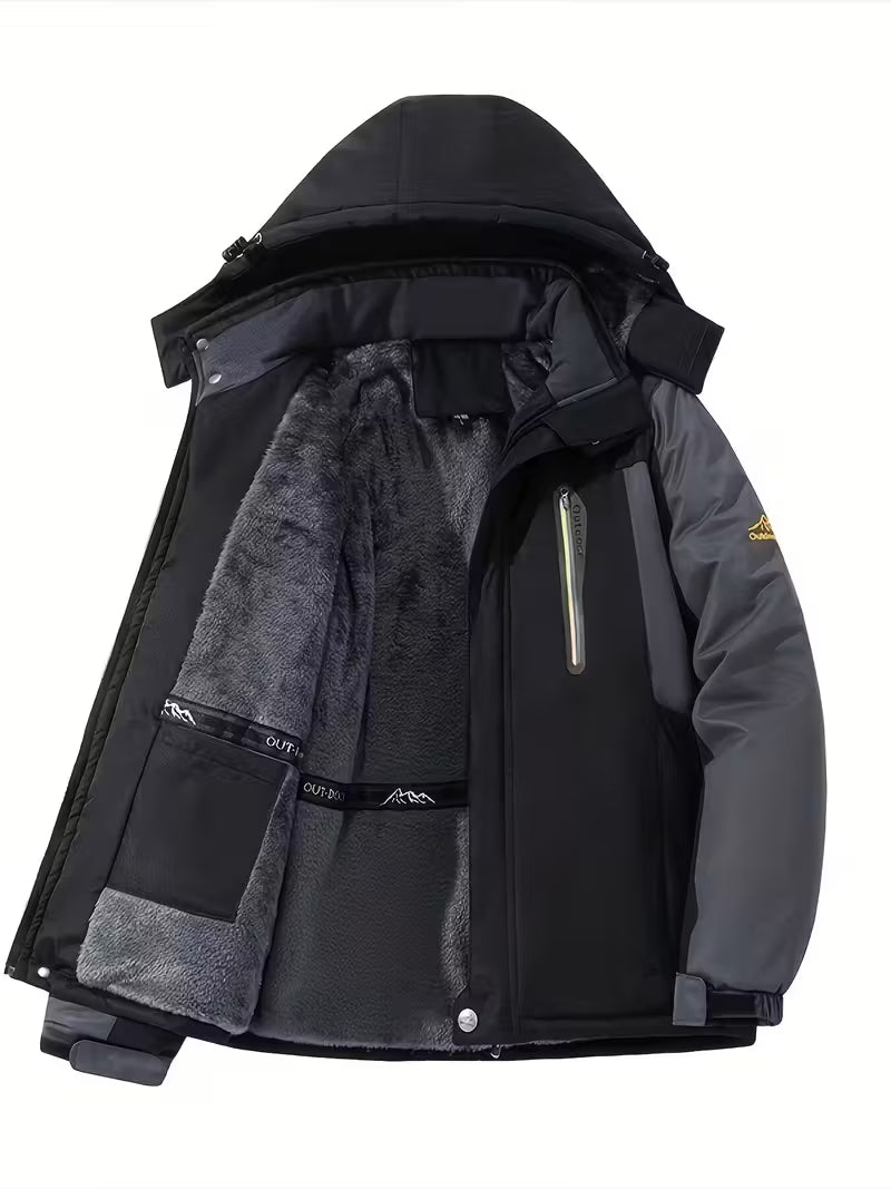 Heren winterjas | Waterdichte outdoor jas met capuchon en fleece