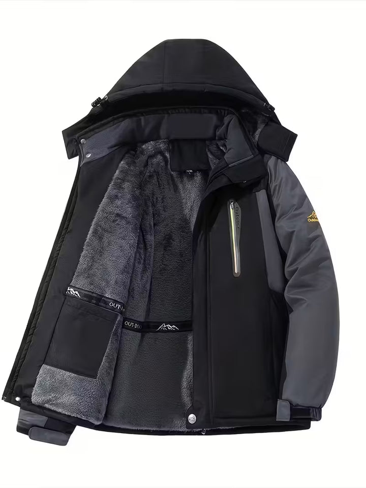 Heren winterjas | Waterdichte outdoor jas met capuchon en fleece