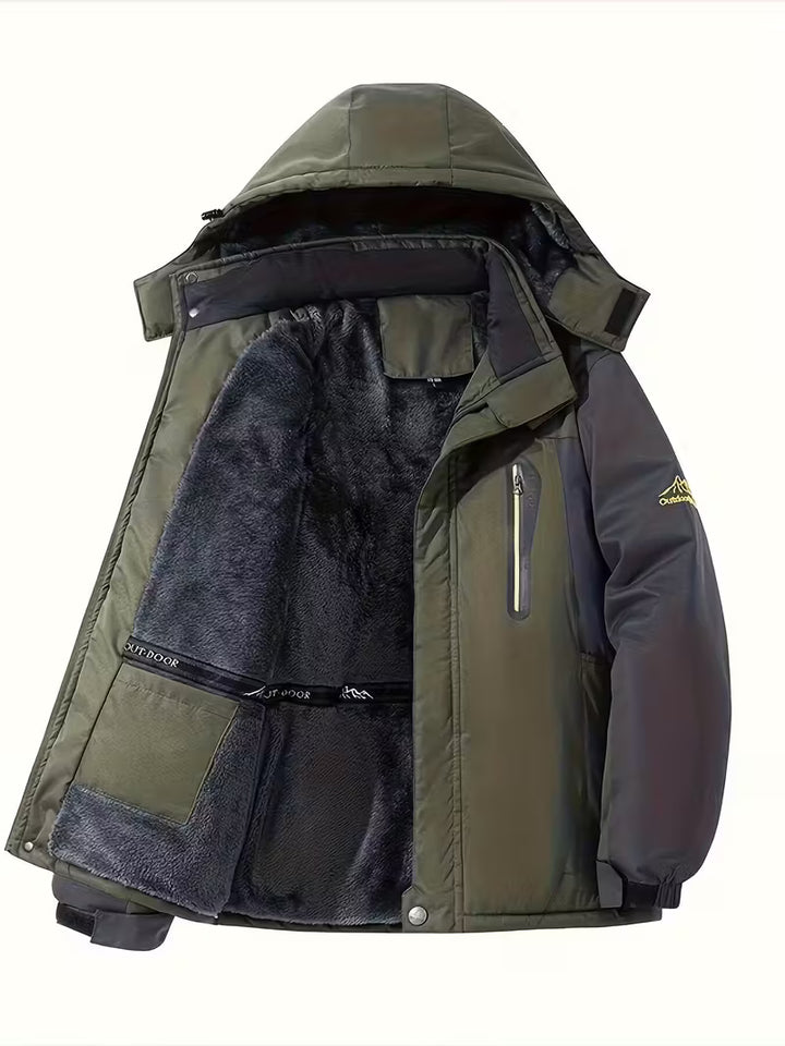 Heren winterjas | Waterdichte outdoor jas met capuchon en fleece
