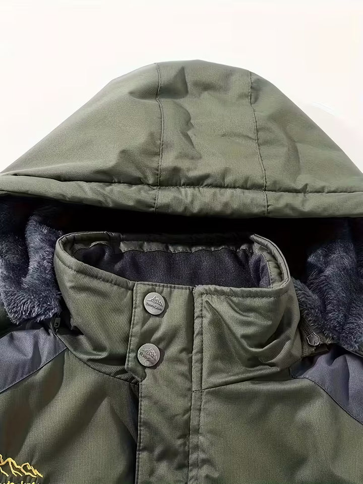 Heren winterjas | Waterdichte outdoor jas met capuchon en fleece