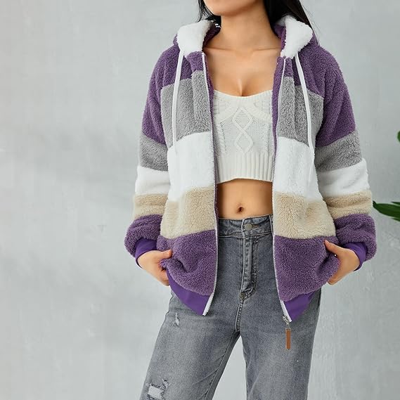 Warme dames fluffy vest | Teddy trui met rits
