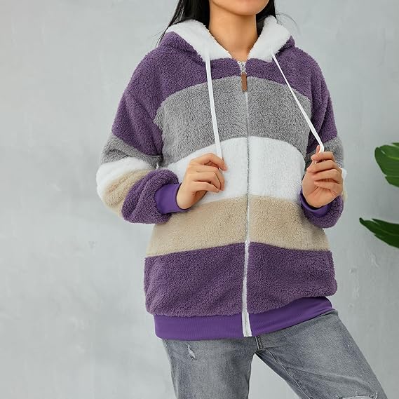Warme dames fluffy vest | Teddy trui met rits