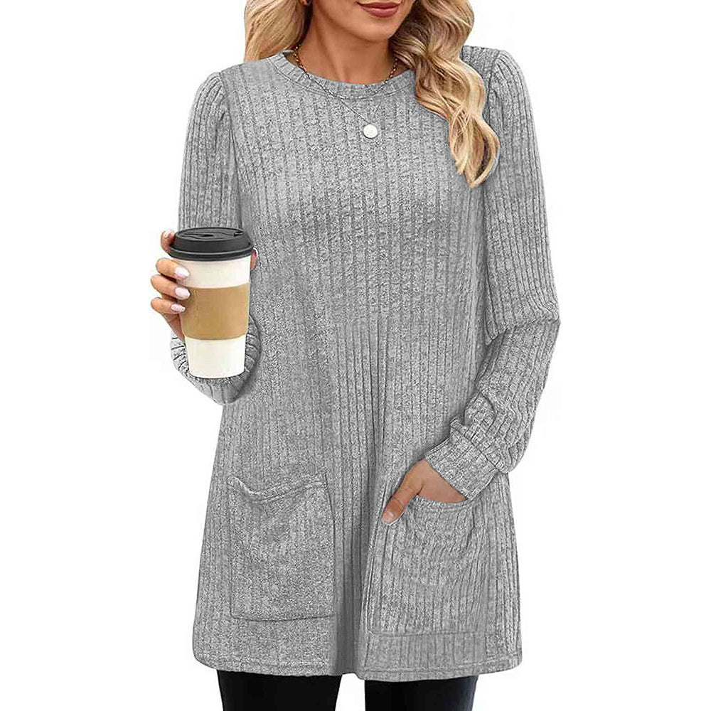 Warme dames sweater jurk met zakken | Herfst & winter