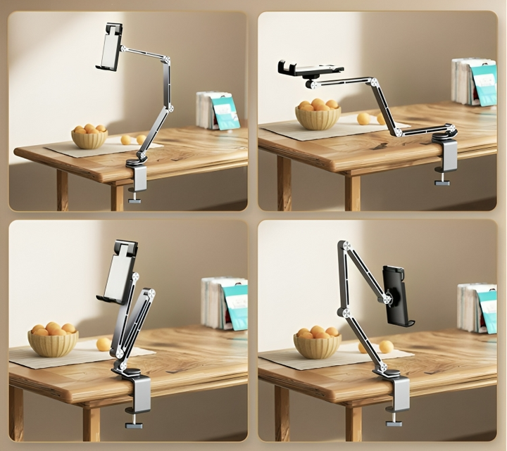 Tablet houder | Verstelbare arm 360° klem voor bureau/bed