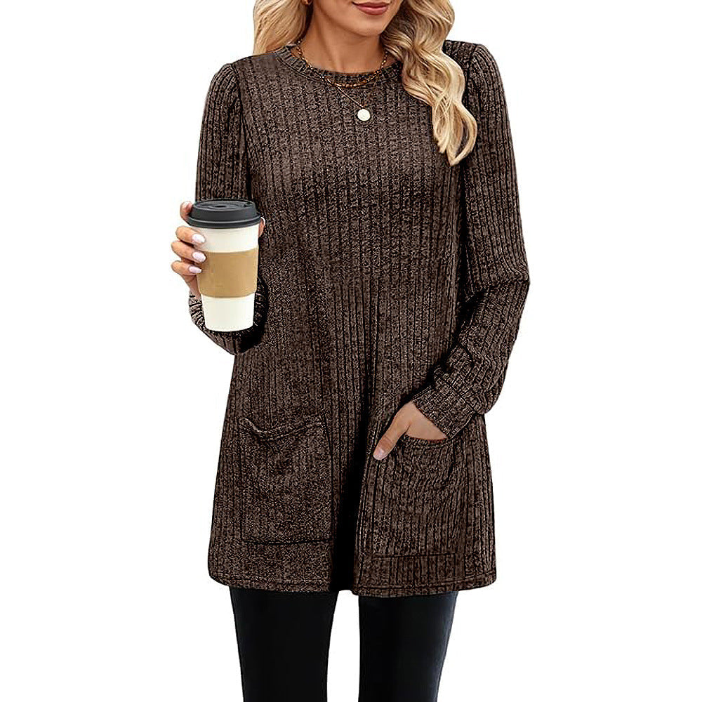 Warme dames sweater jurk met zakken | Herfst & winter