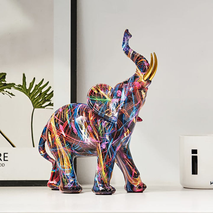 StreetArt Elephant™ | Kleurrijk graffiti olifant decorstuk