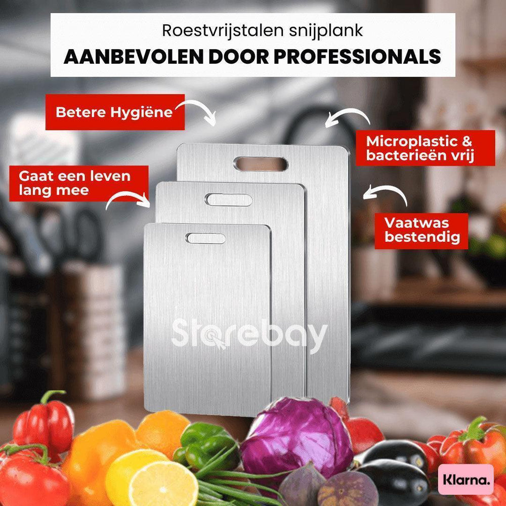 Titan Roestvrijstalen Snijplank | Hygiënisch en duurzaam - Storebay.nl