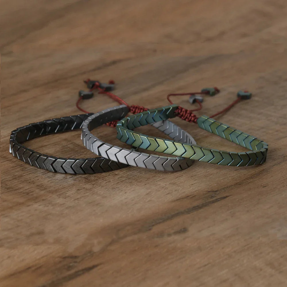 Hematiet armband | Unisex natuursteen bracelet verstelbaar