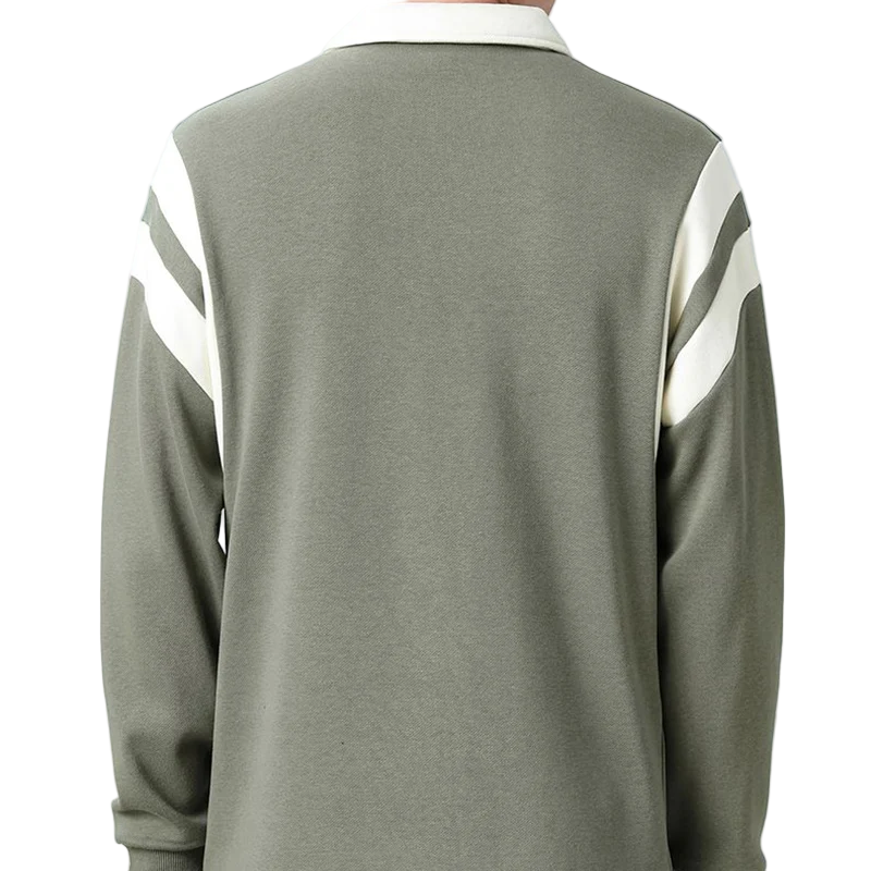 StripeZip | Heren sweater met halve rits en strepen