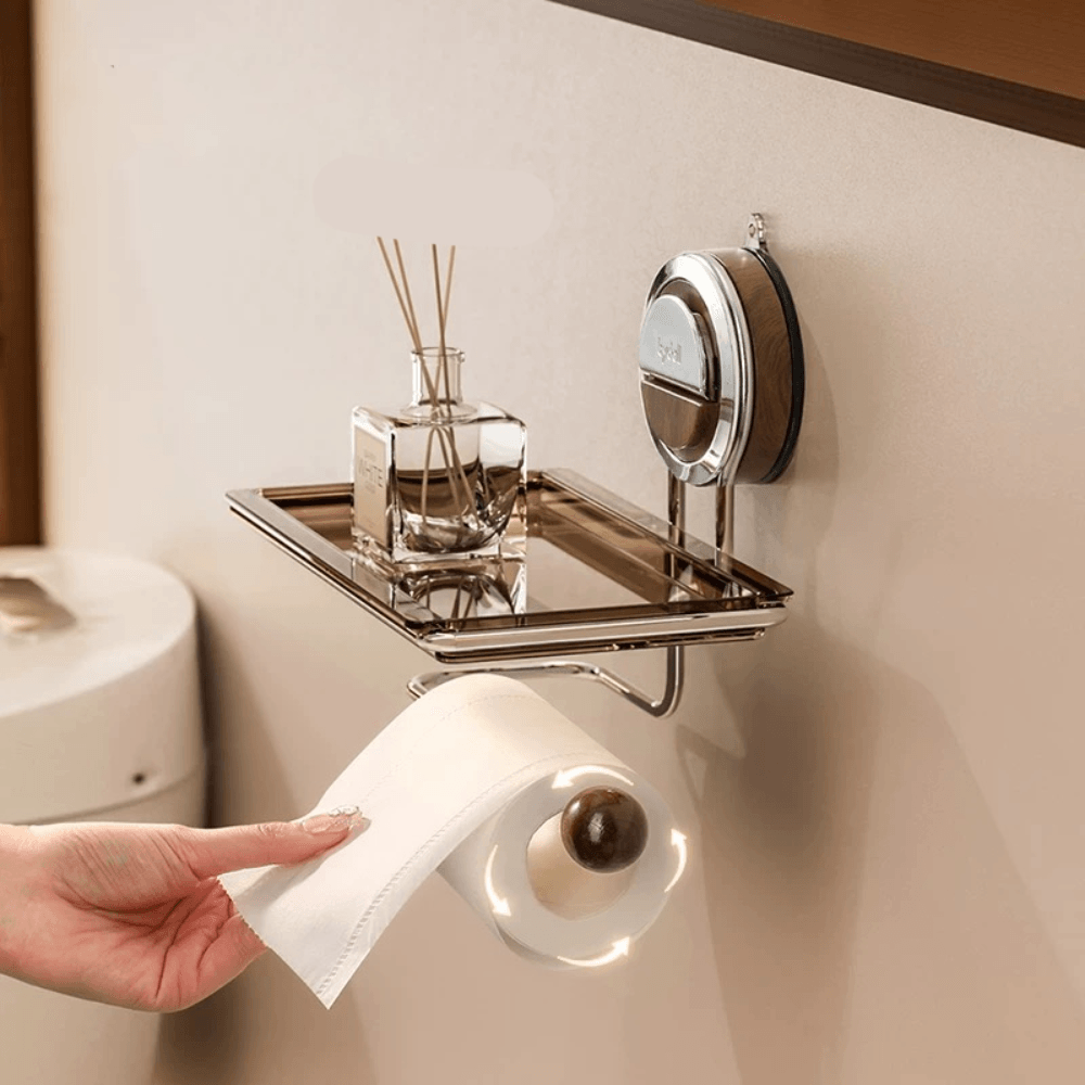 Zuignap RVS toiletrolhouder | Plaats overal zonder boren - Storebay.nl