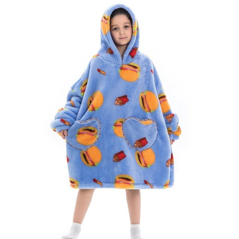 Shoodie™ Hamburger | Heb het nooit meer koud met deze warme fleece hoodie deken! - Storebay.nl