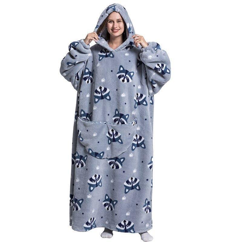 Chất lượng cao quá khổ màu tím mềm áo thun Hoodies mùa đông phim hoạt hình mặc t
