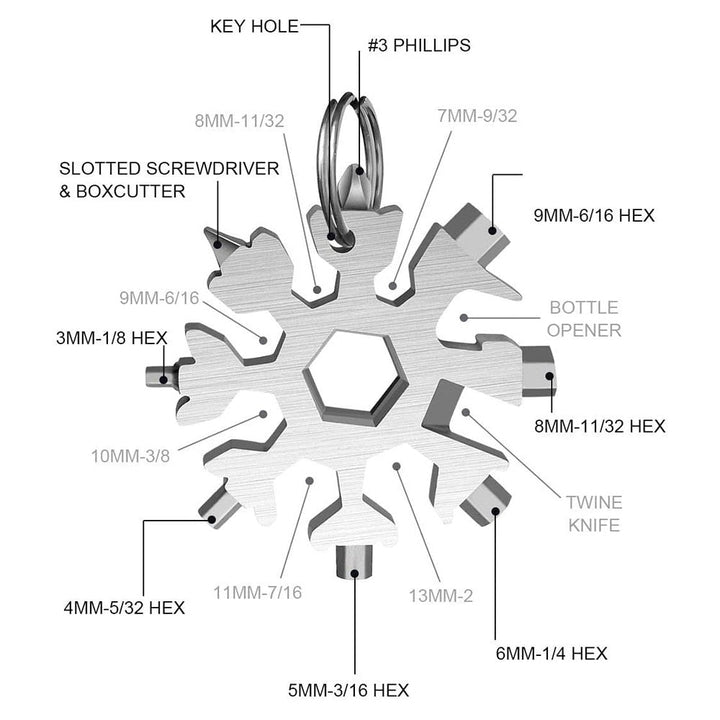 Snowflake 18-in-1 Multi-tool | Altijd klaar voor elke klus - Storebay.nl